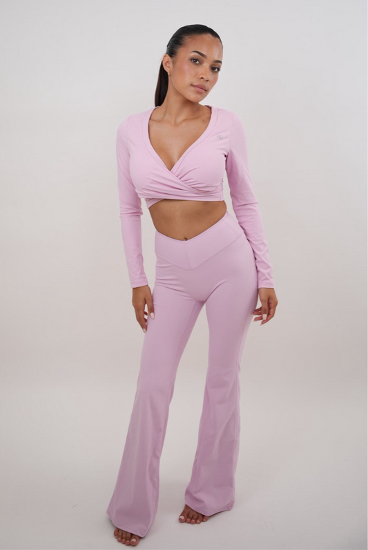 I Am Present Pink Stretch Flare Legging