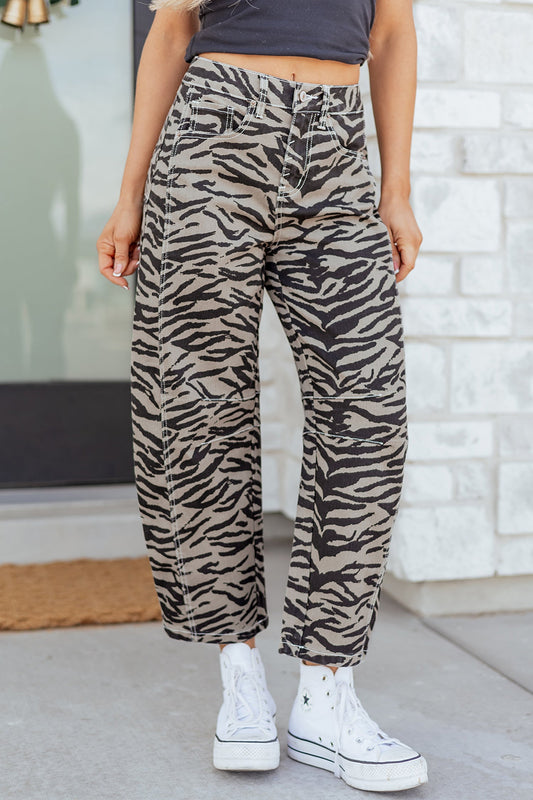 Hunter Printed Wide Leg Jeans