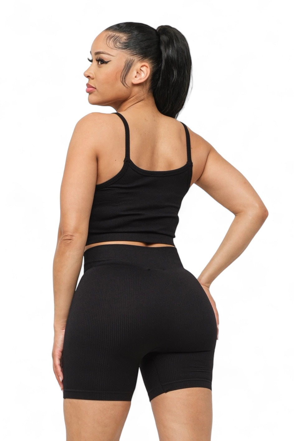 Seamless Basic Tank Top and Biker Shorts Set