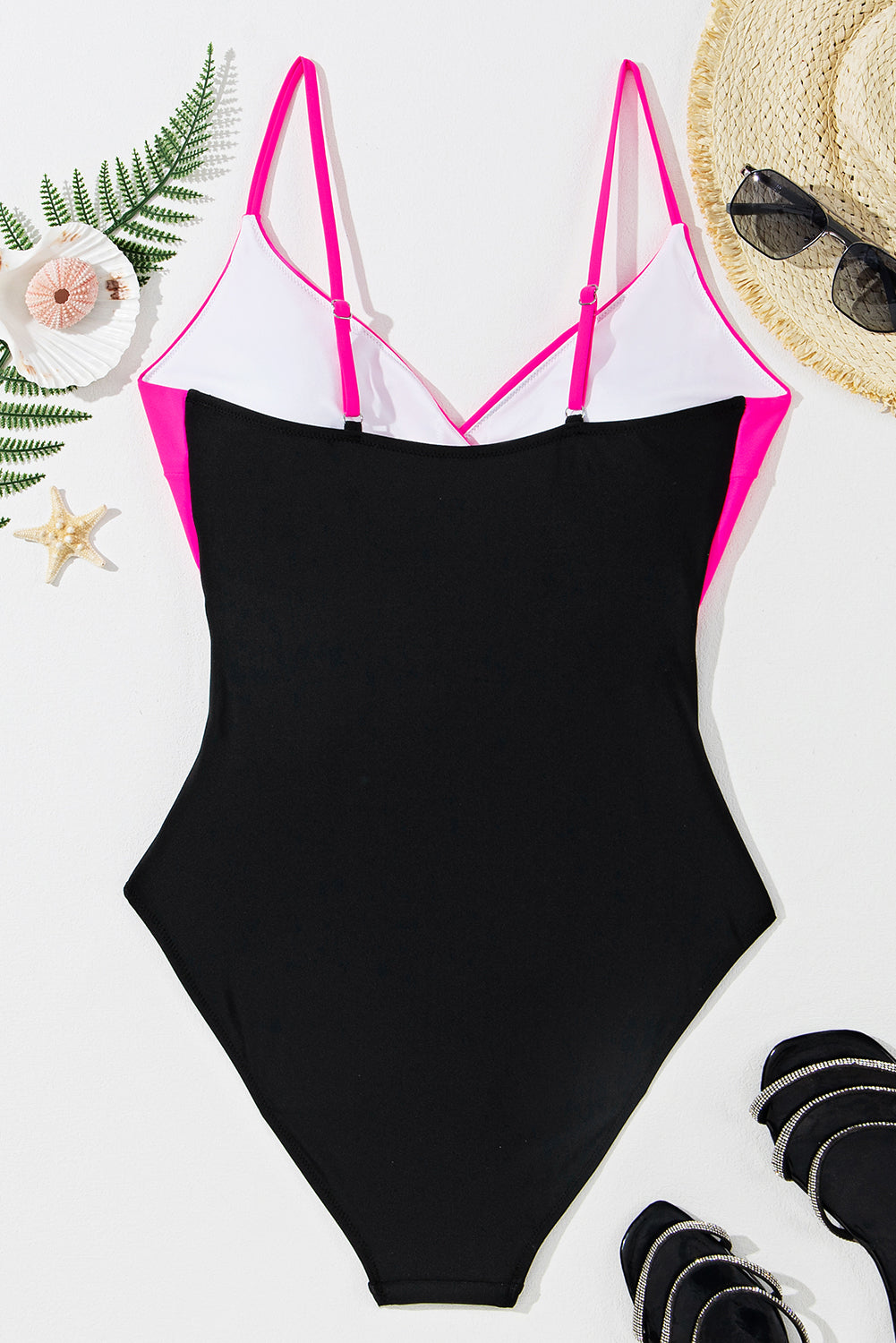 Two-tone Colorblock Cutout One Piece Swimsuit