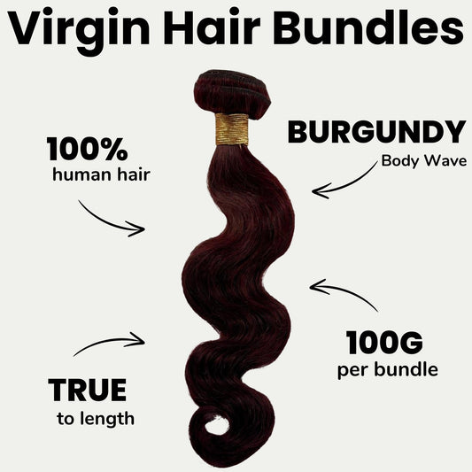 Burgundy Body Wave 100% Human Hair Bundles