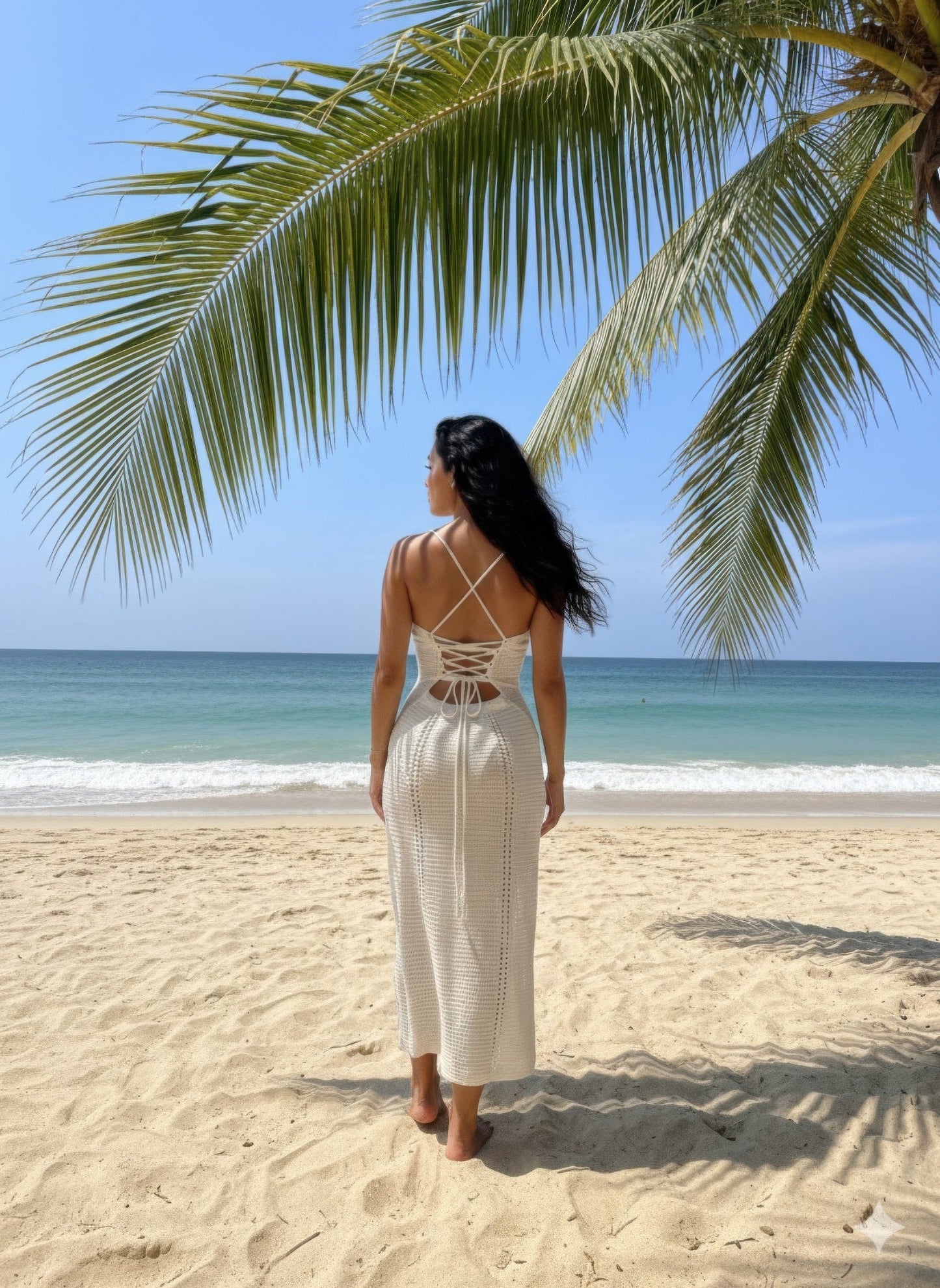 Halter Neck Crochet Maxi Beach Dress