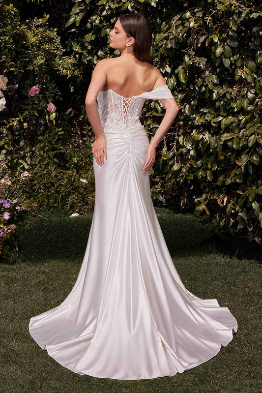 Ladivine Dress Lace Satin Fit & Flare Bridal Gown