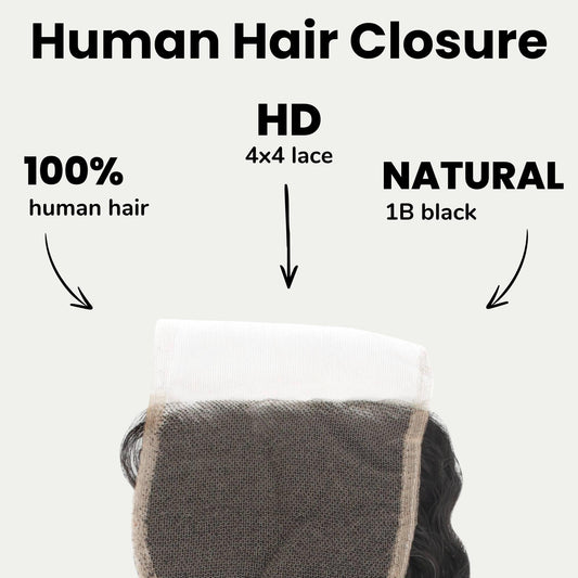 Deep Wave 4x4 HD Lace Human Hair Closure