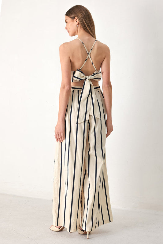 MONACO STRIPE WOVEN JUMPSUIT