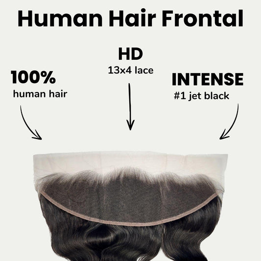 Jet Black Body Wave 13x4 HD Lace Human Hair Frontal