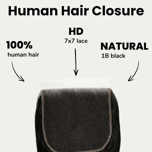 Jet Black Body Wave 7x7 HD Lace Human Hair Closure