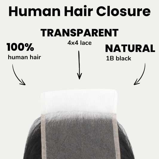 Kinky Curly 4x4 Transparent Lace Human Hair Closure