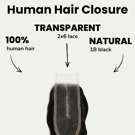 Loose Wave 2x6 Transparent Lace Human Hair Closure