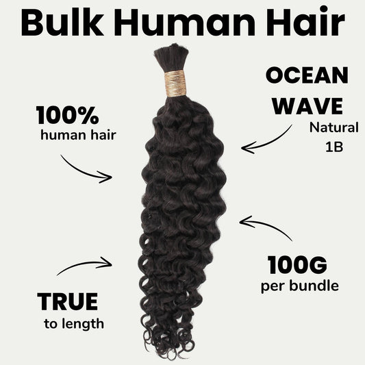 Ocean Wave Bulk 100% Human Braiding Hair