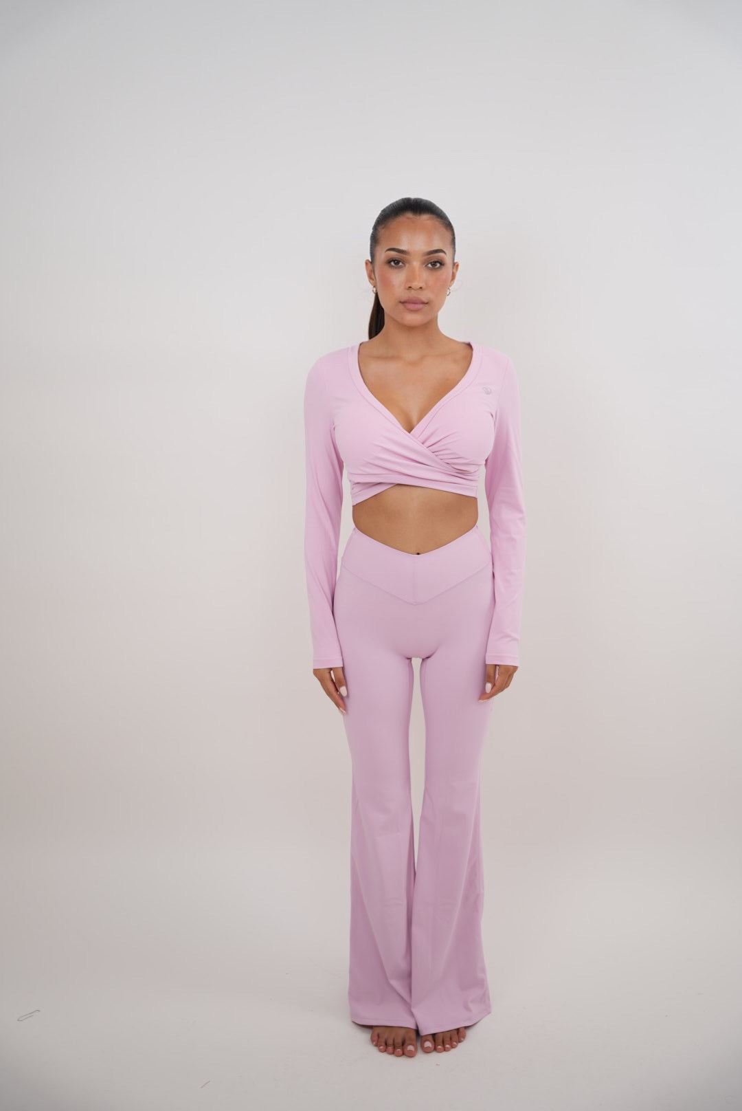 I Am Present Pink Stretch Flare Legging