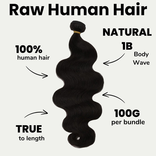 Raw Body Wave 100% Human Hair Bundles