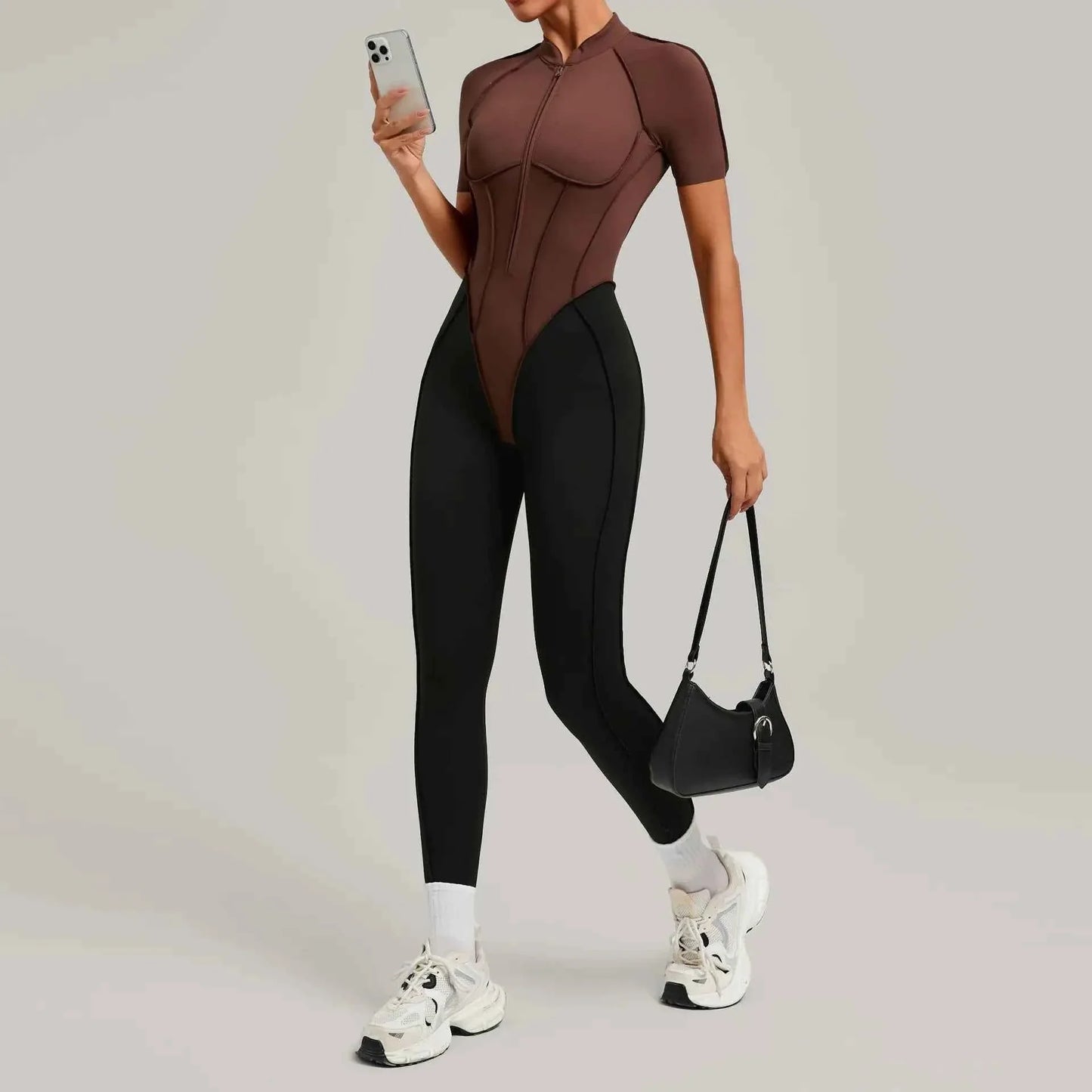 Color Blocked Women's Yoga Jumpsuit