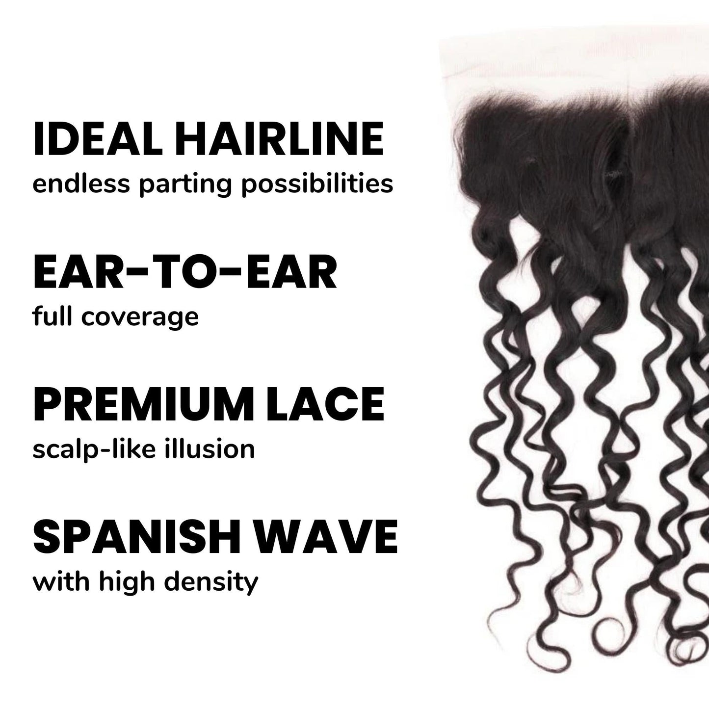 Spanish Wave 13x4 Transparent Lace Human Hair Frontal