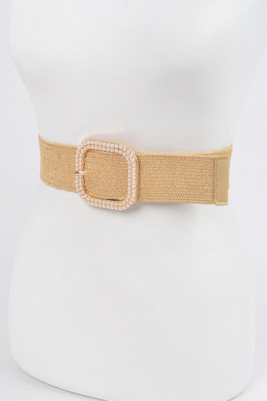 Weaved Pearl Buckle Belt