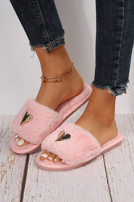 Alaina Open Toe Plush Slippers