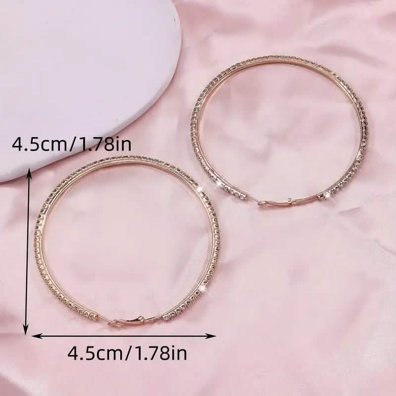 Women's Rhinestone Hoop Earrings – Large Stainless Steel Bling Hoops