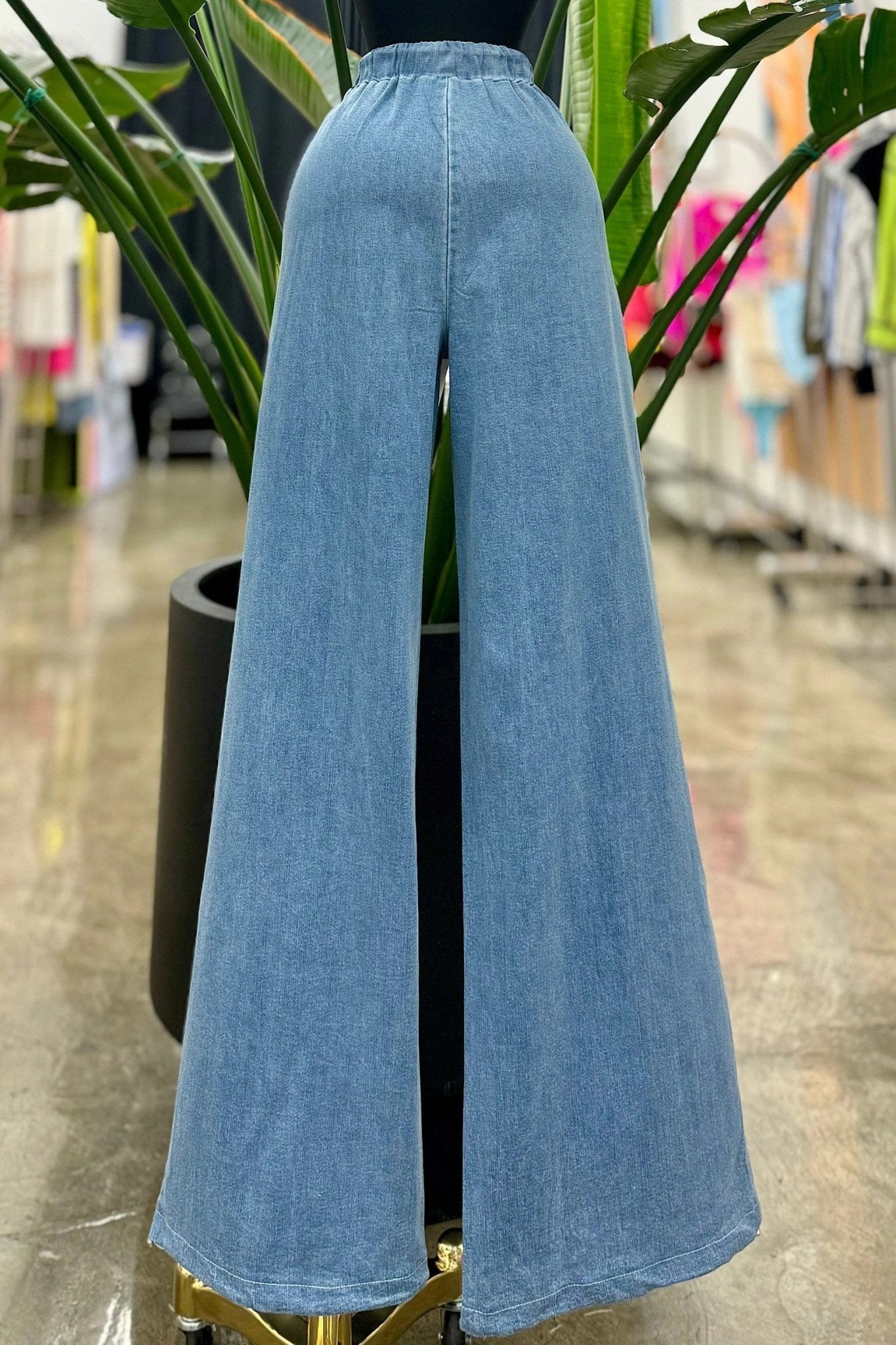 Jackie Jogger Denim Detail Pants With Adjustable Pant Drawstring