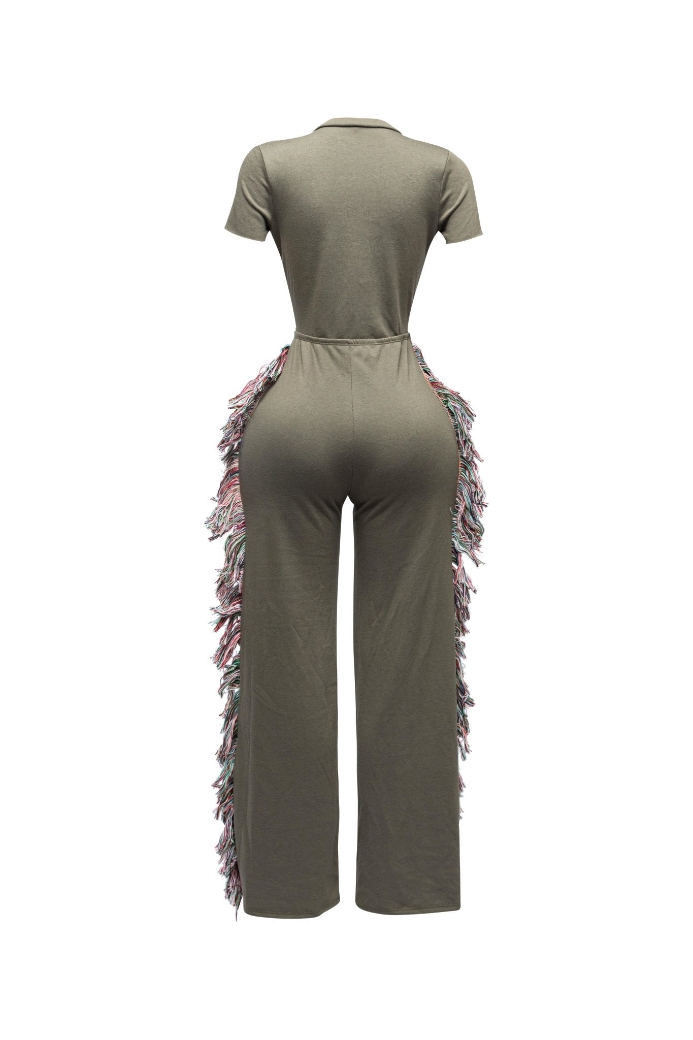 Rodeo Queen Plus Size Fringe Jumpsuit β Wide Leg with Tassel Detail
