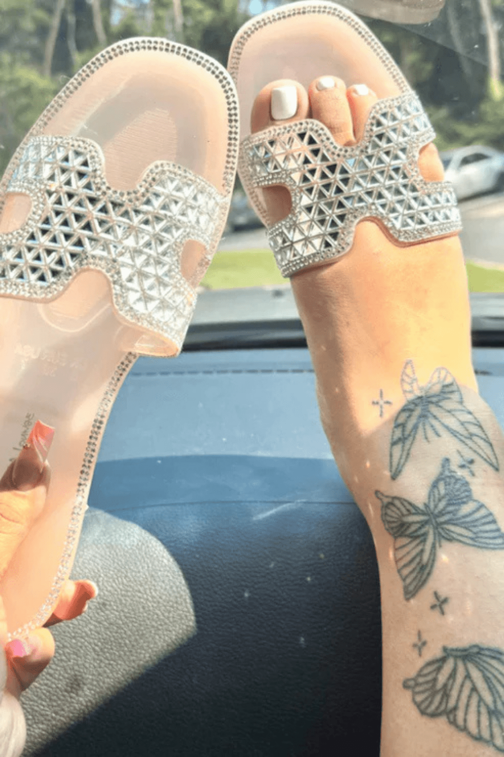 Vegas Luxe Sparkly Rhinestone Slides – Glam Summer Jelly Sandal