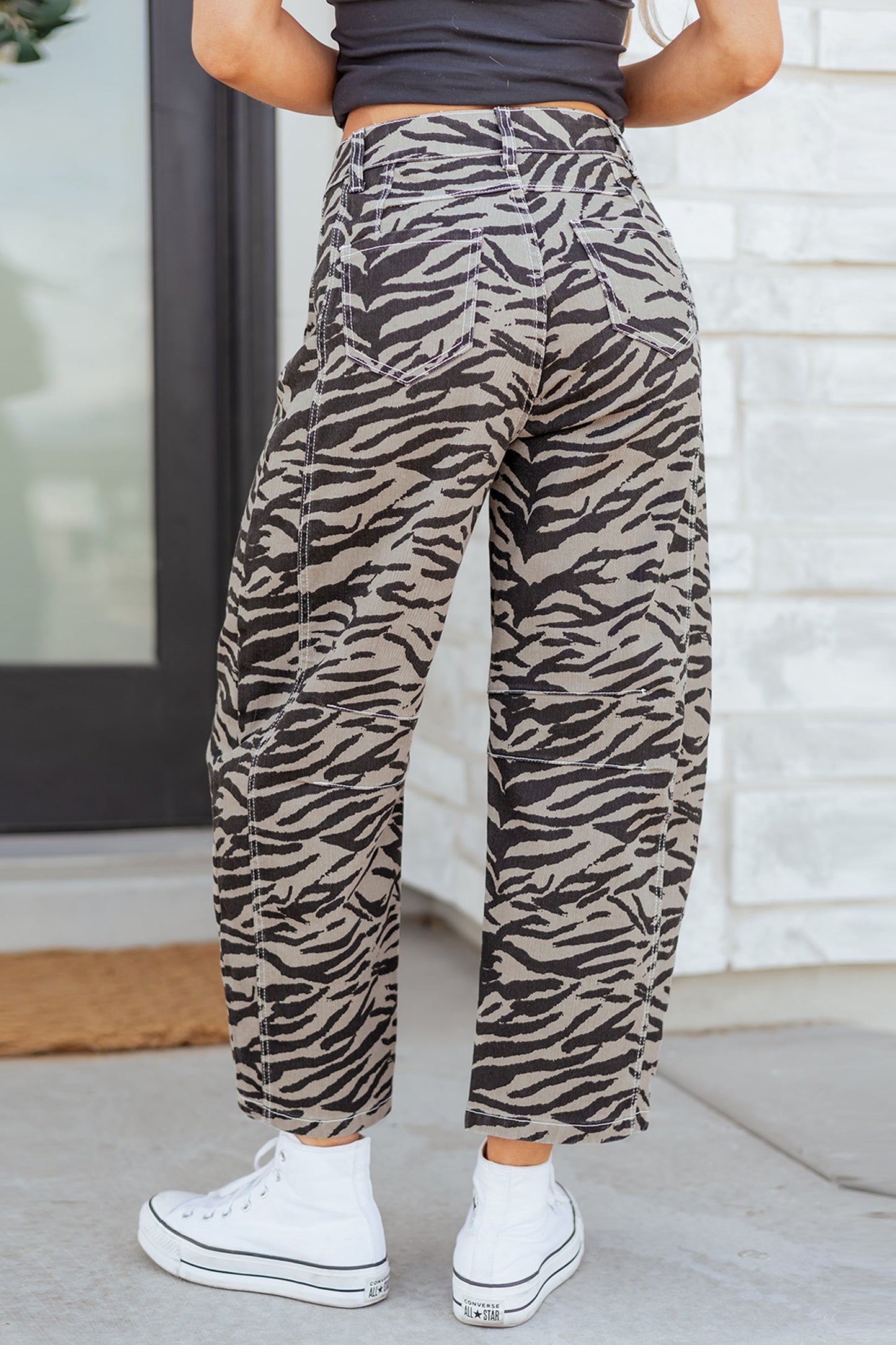 Hunter Printed Wide Leg Jeans
