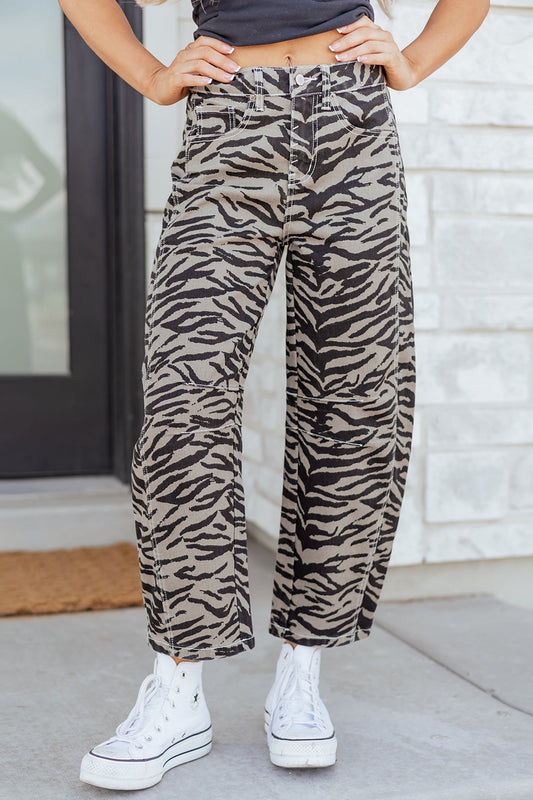 Hunter Printed Wide Leg Jeans