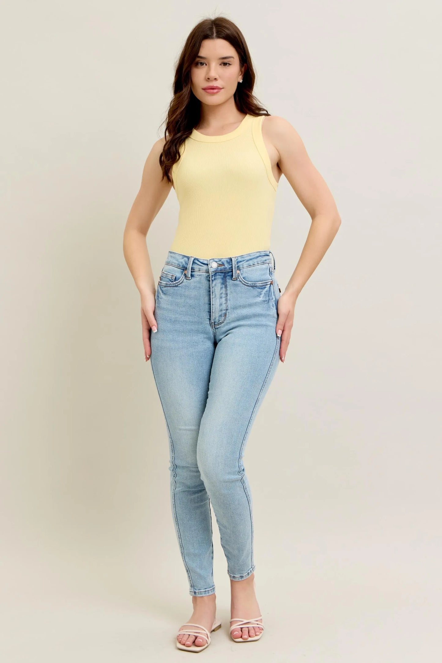Judy Blue Full Size Mr Tummy Control Vintage Wash Skinny Jeans