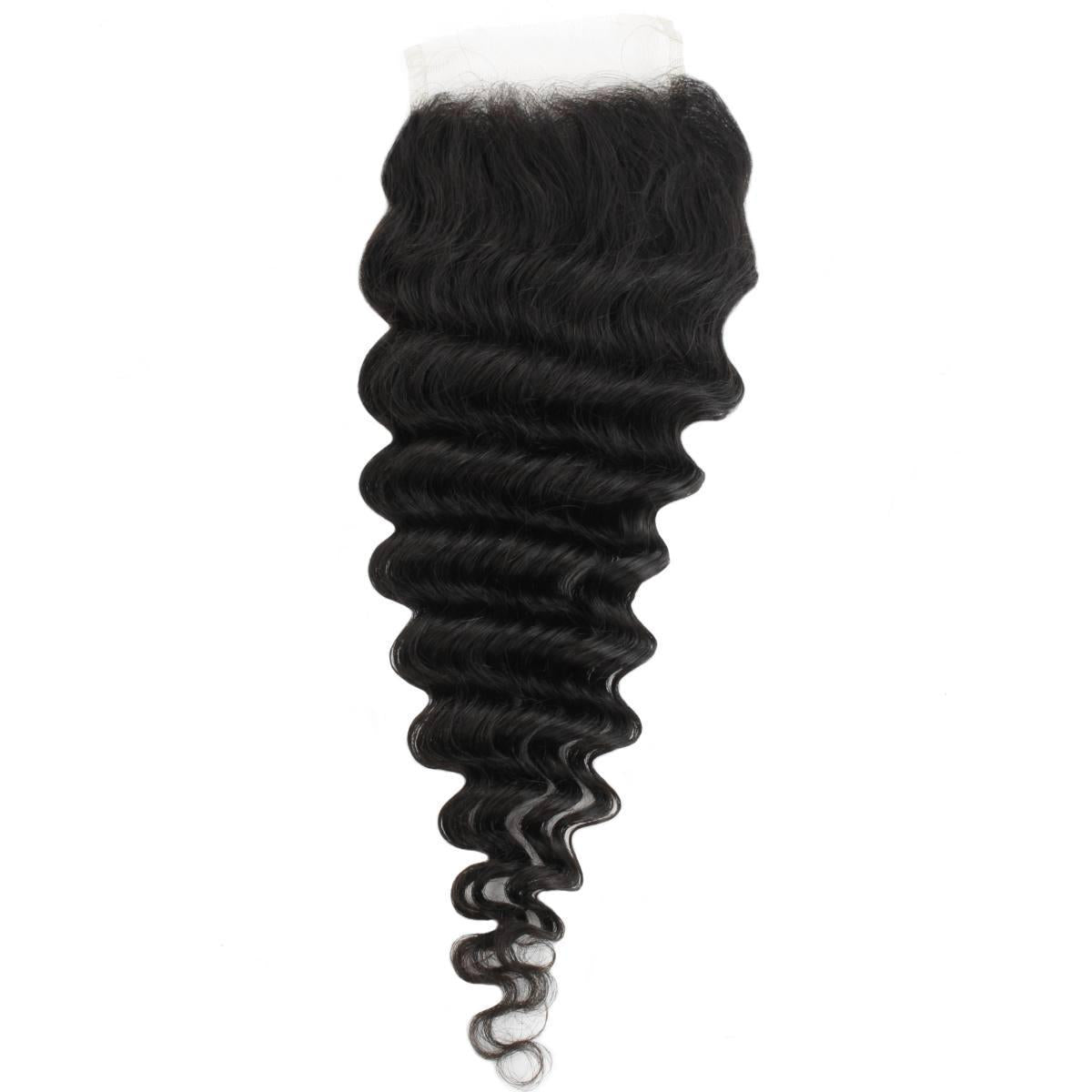 Deep Wave 4x4 Transparent Lace Human Hair Closure