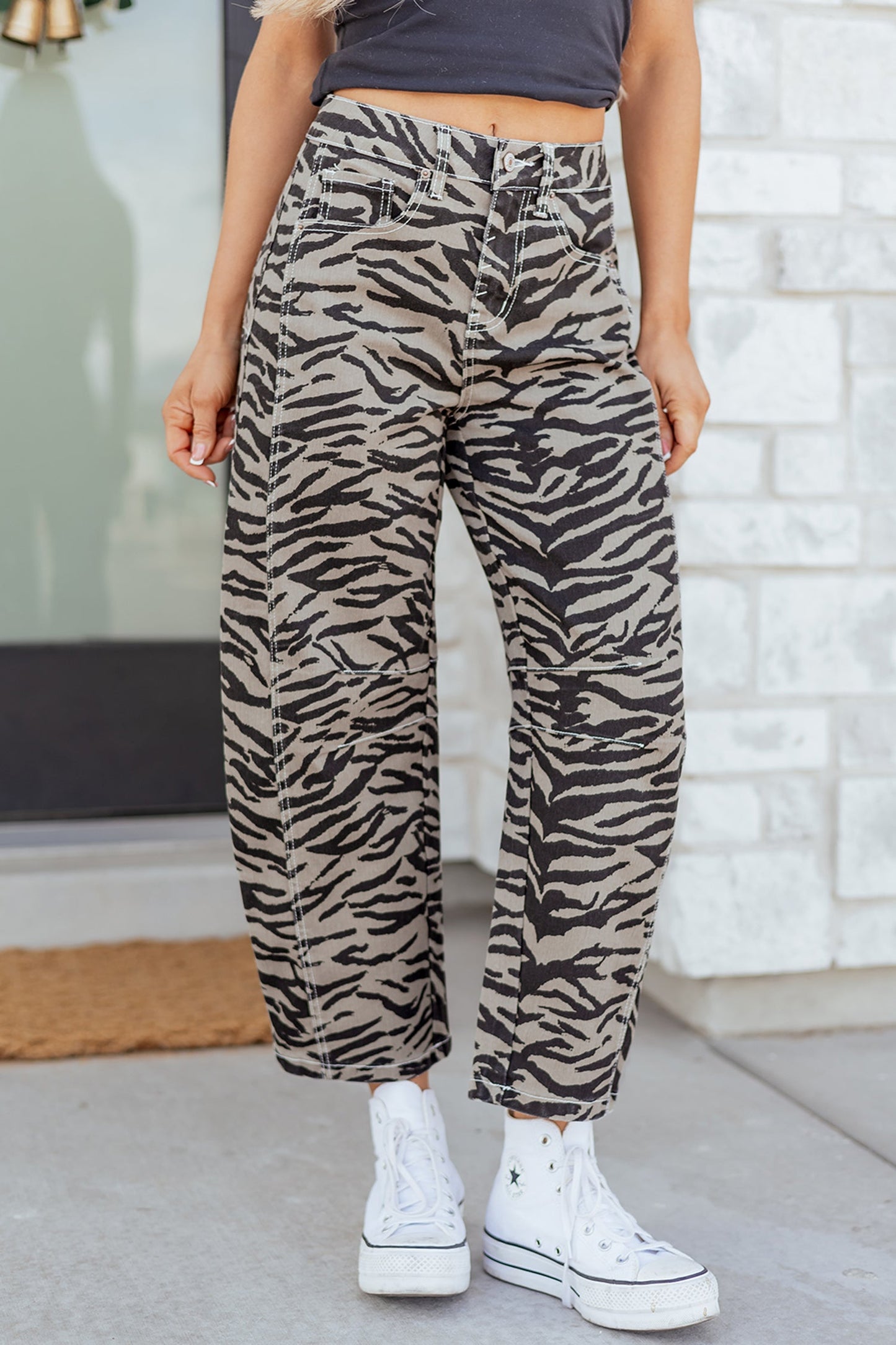 Hunter Printed Wide Leg Jeans