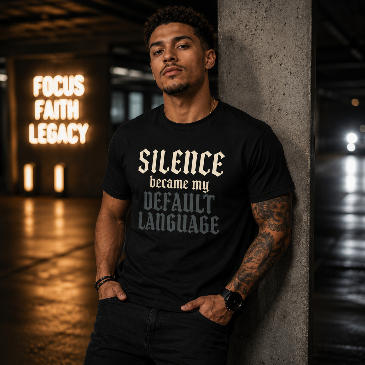 Silence Became My Default Language — Gothic Quote Tee