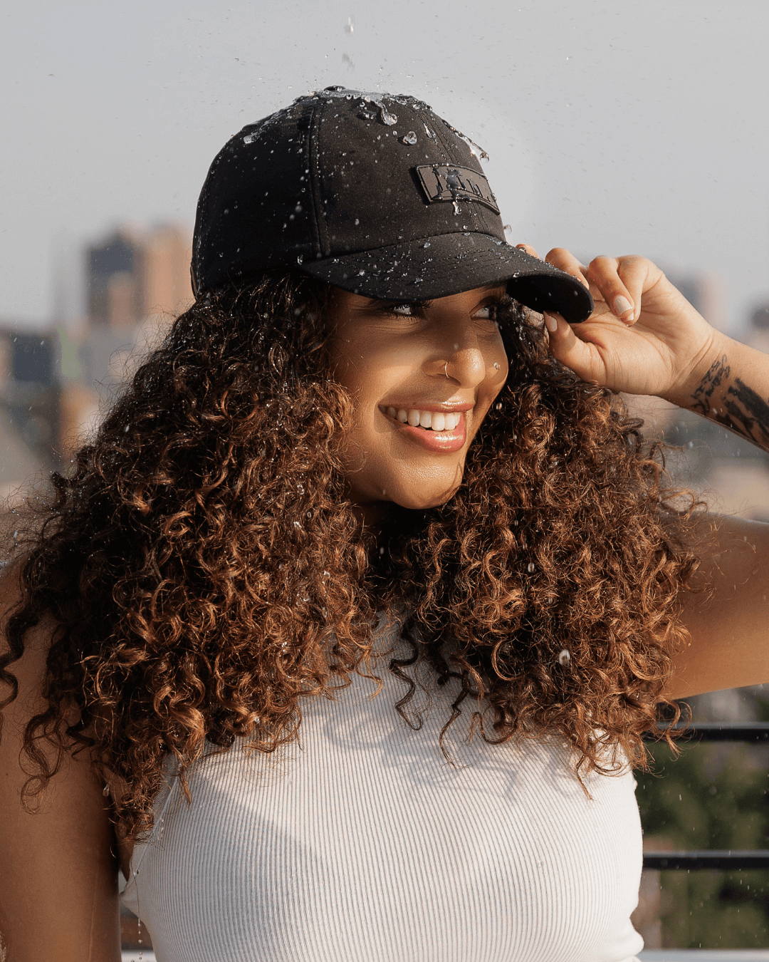 Black Waterproof Satin Lined Dad Hat