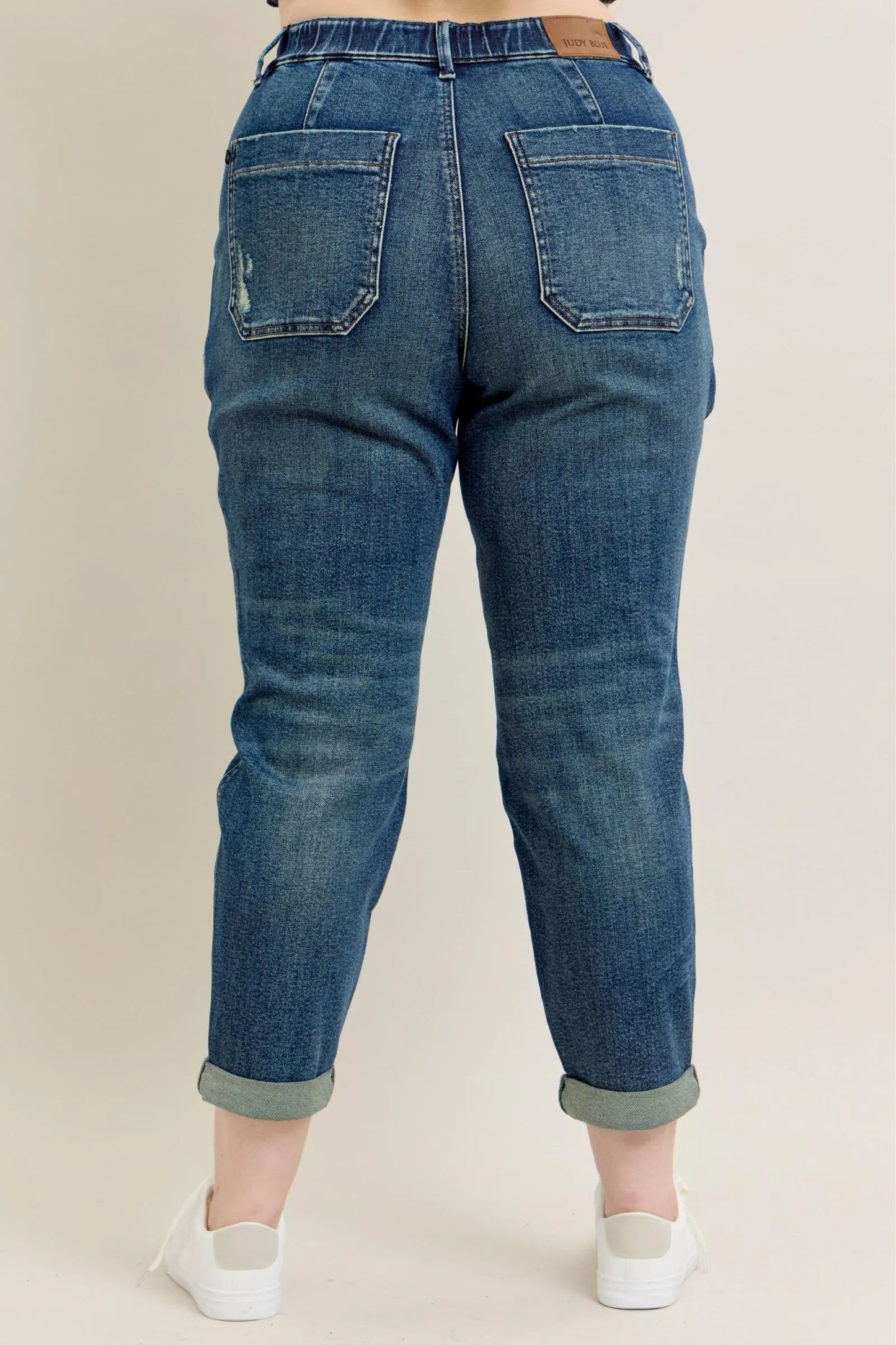 Judy Blue Full Size HW Vintage Wash Jeans w/ Drawstring