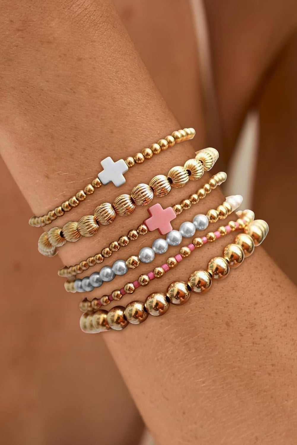 Lenora Cross Decor Multilayer Bracelet