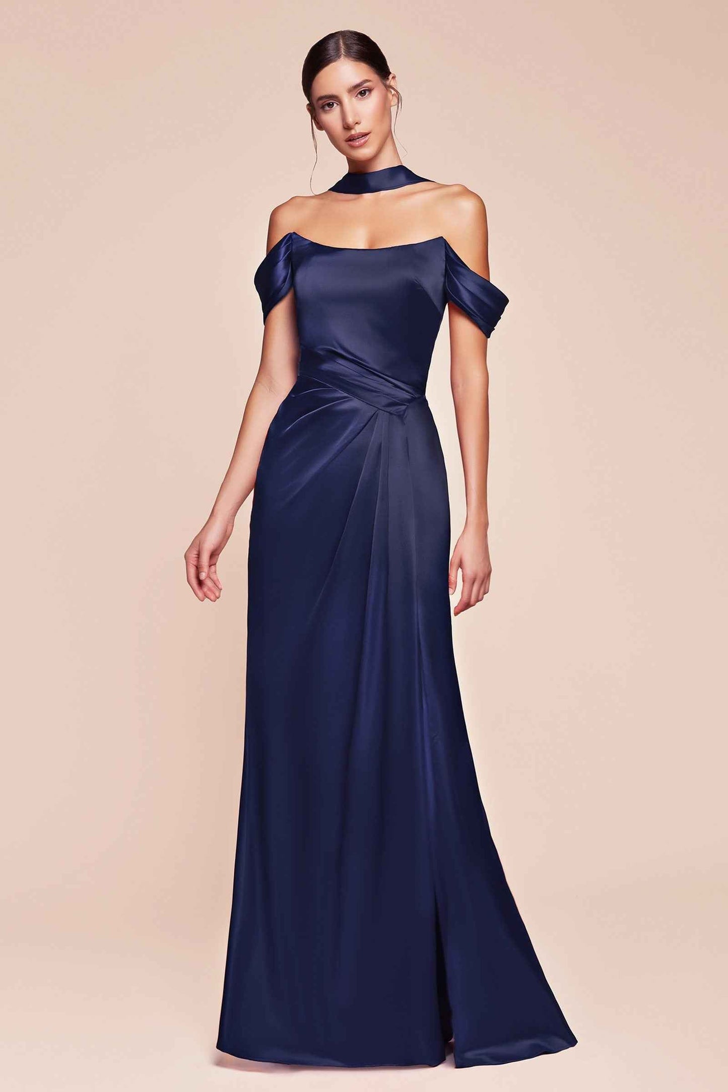 Ladivine Dress Off the Shoulder Sage Green Satin Gown