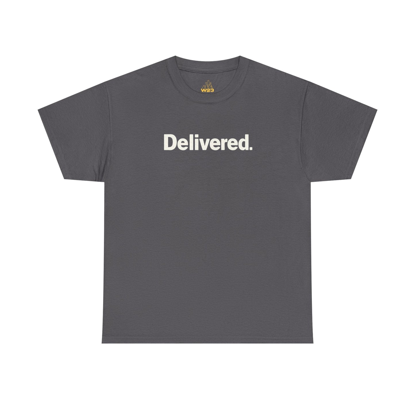 Delivered. Heaven Sent Christian T-Shirt — Faith-Based Graphic Tee with Back Label Design