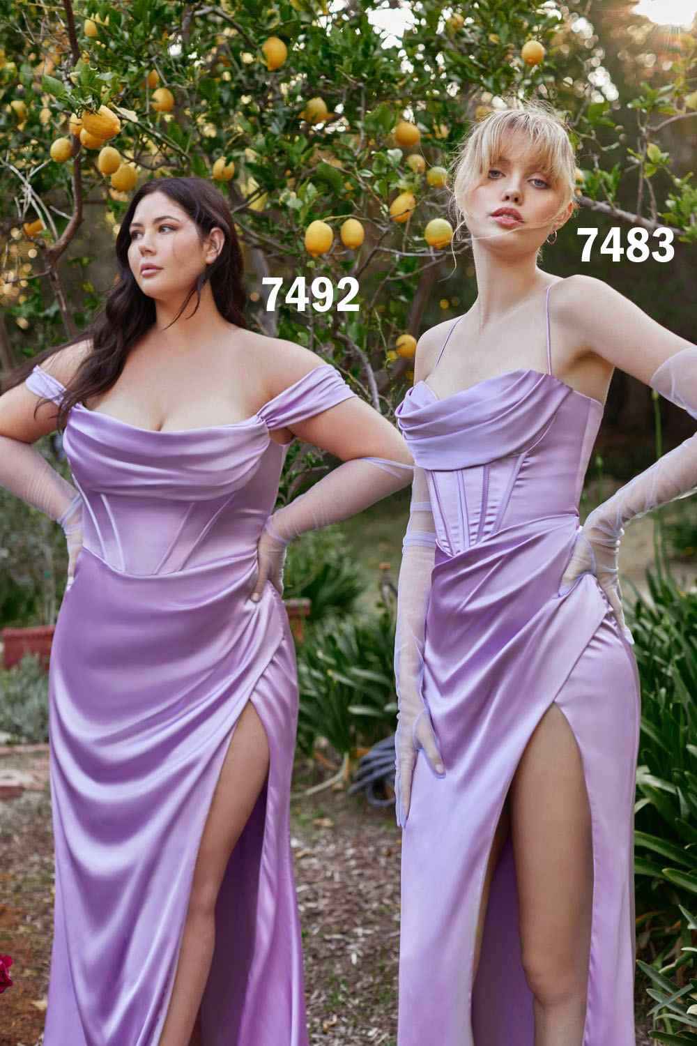 Cinderella Divine Off the Shoulder Sage Green Satin Gown