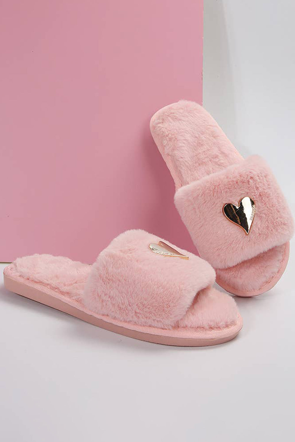 Alaina Open Toe Plush Slippers