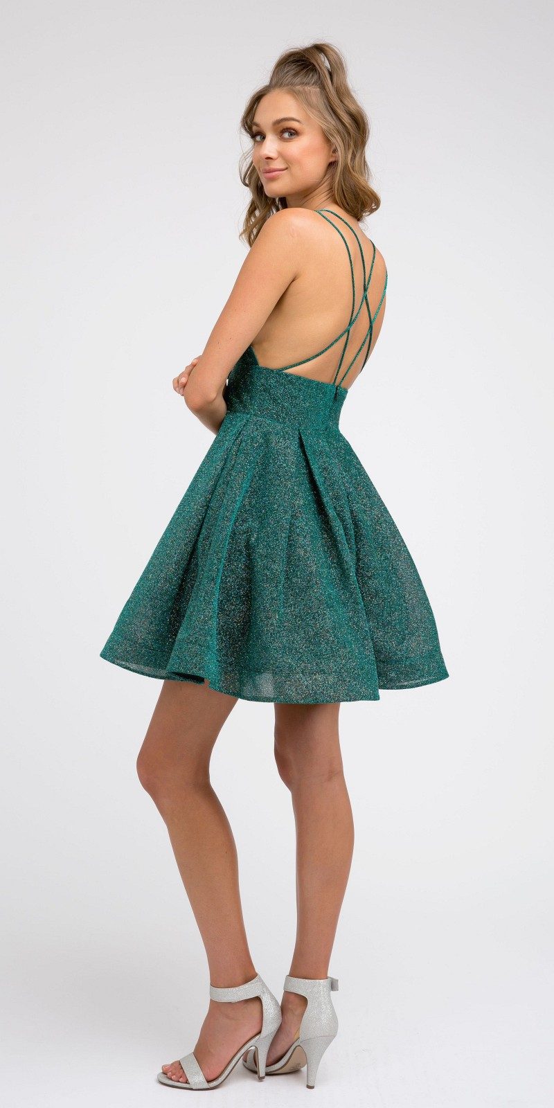 Juliet Short V-Neck A-Line Dress with Pockets