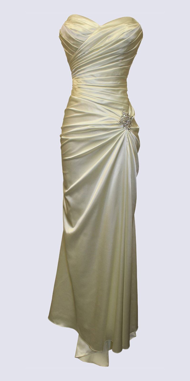 Cinderella Divine Satin Dress Ruched Bodice Sweetheart