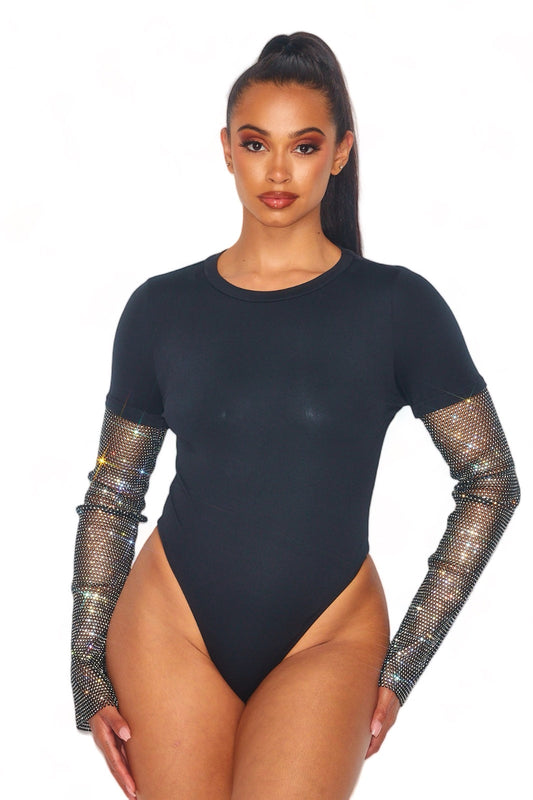 Jeweled Long Sleeve Bodysuit