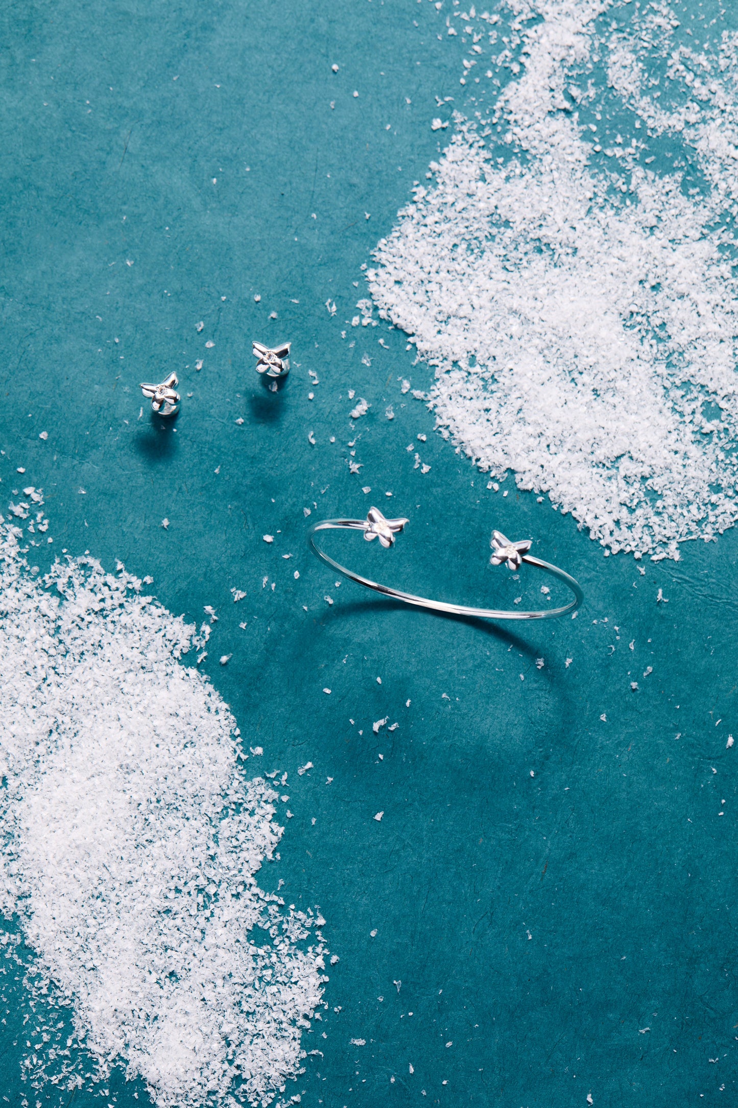 Puffy Butterfly Crystal Flex Cuff Bracelet