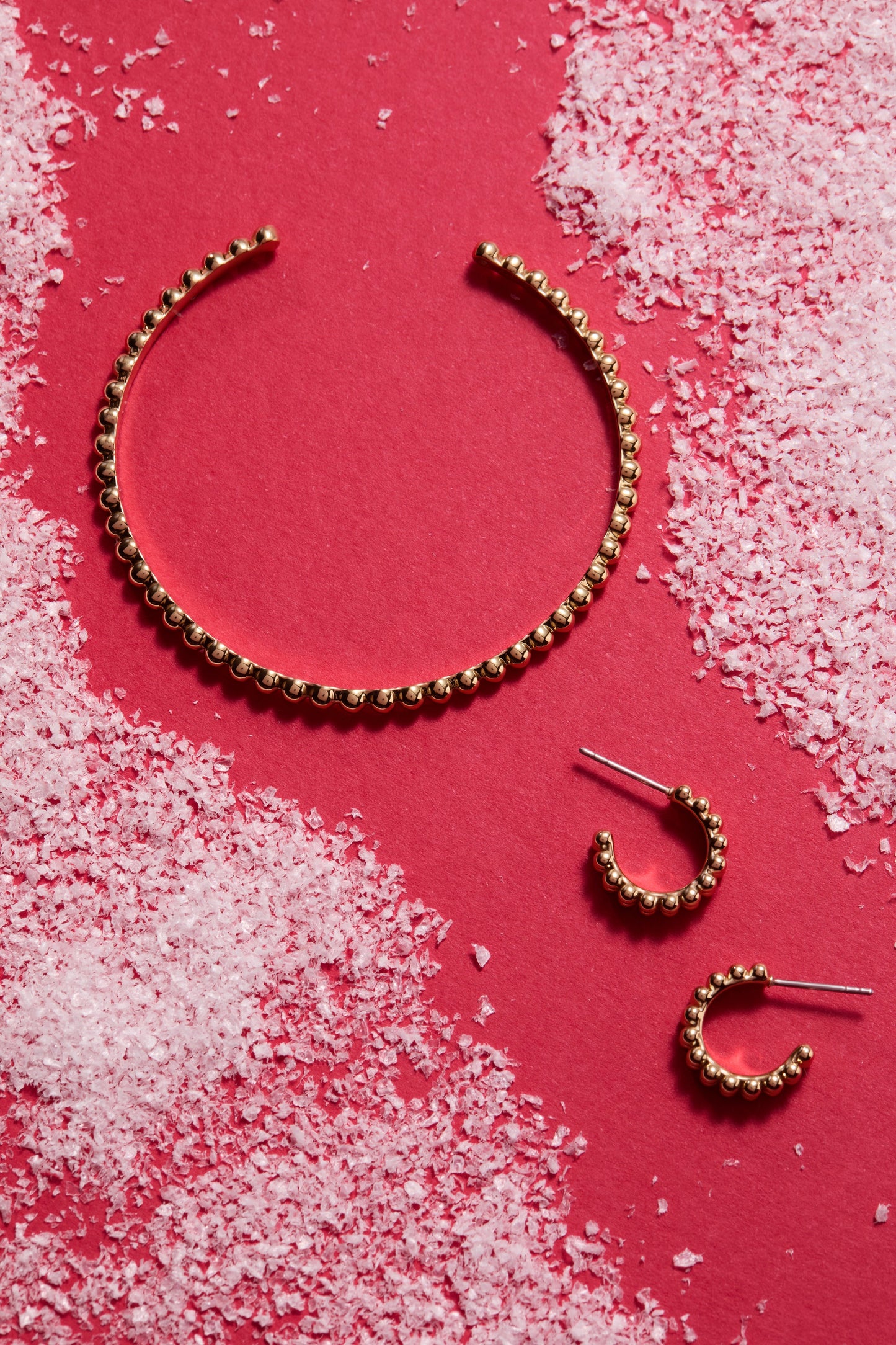 Gold Beaded Cuff Bracelet