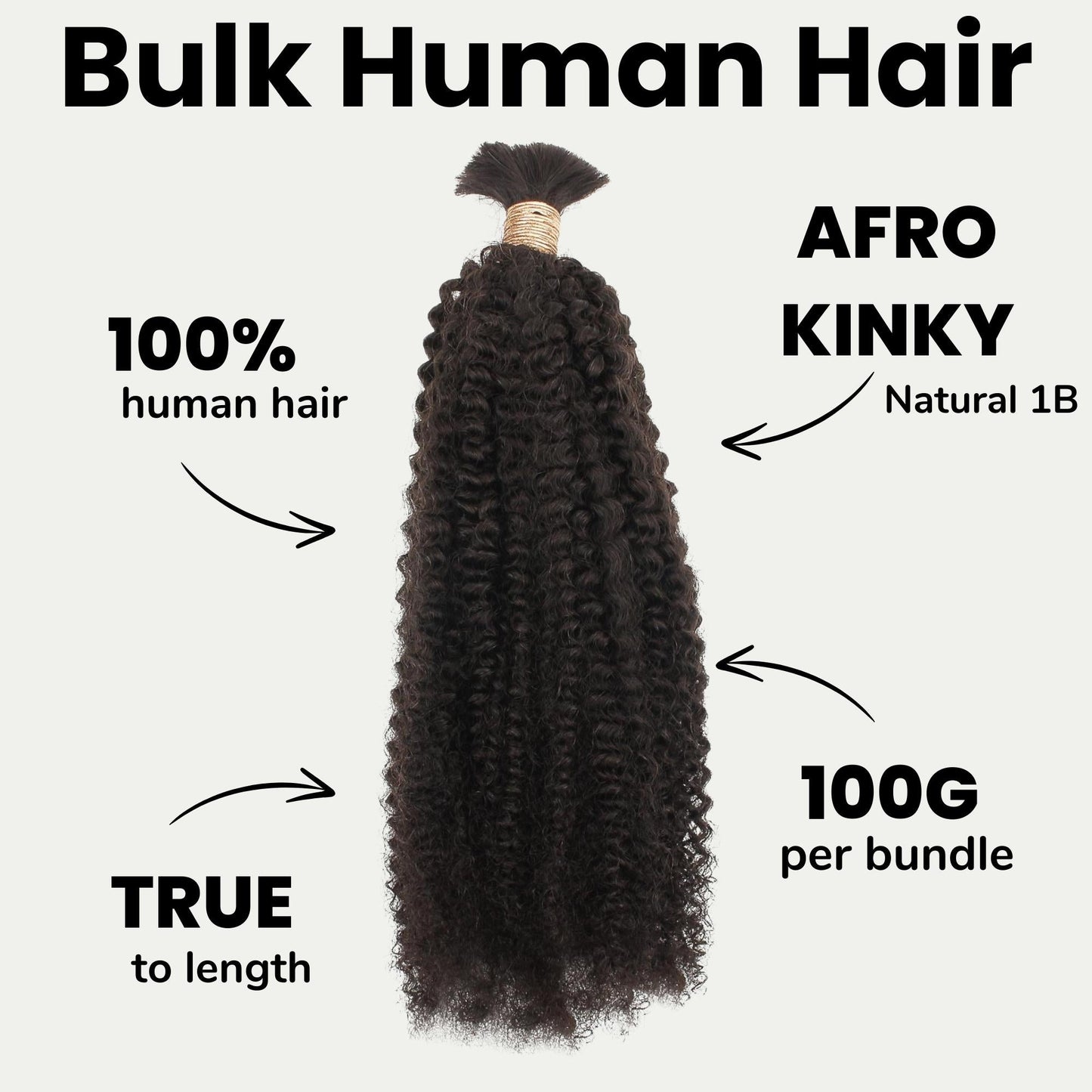 Afro Kinky Bulk 100% Human Braiding Hair