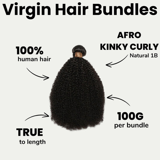 Afro Kinky Curly 100% Human Hair Bundles