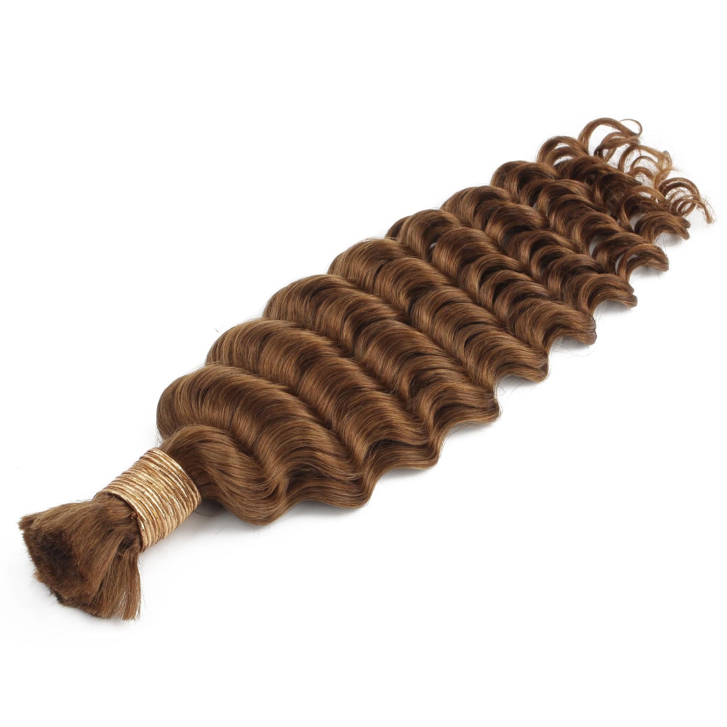 Auburn Deep Wave Bulk 100% Human Braiding Hair