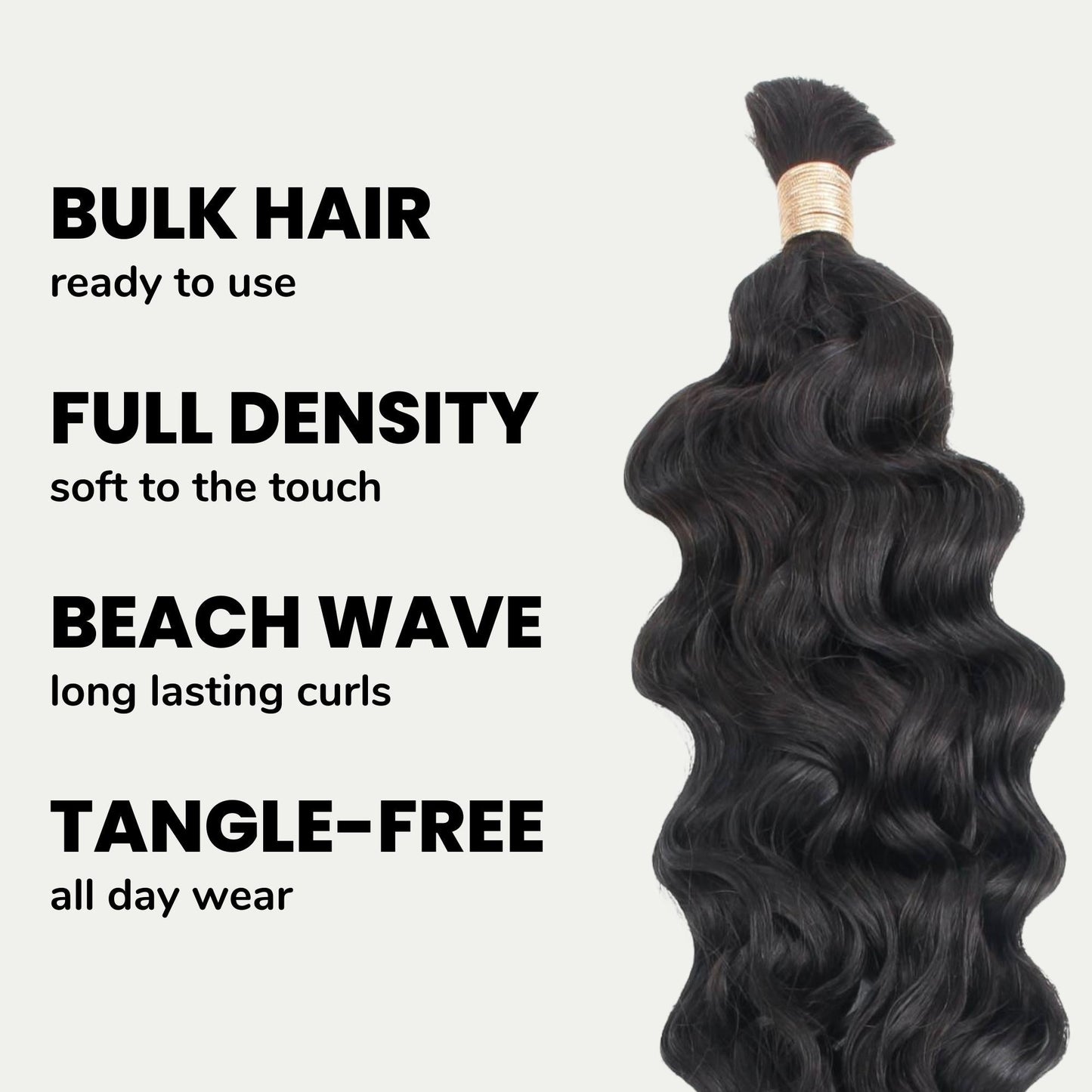 Beach Wave Bulk 100% Human Braiding Hair