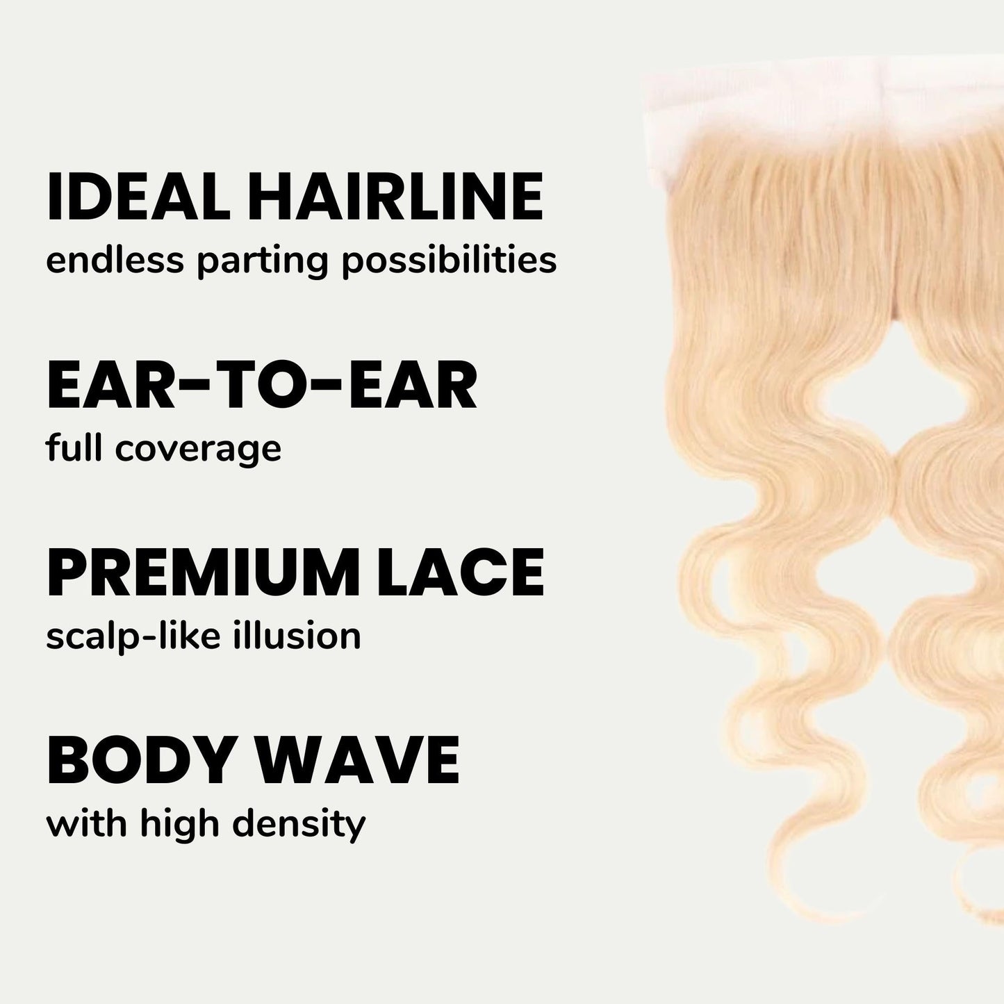 Blonde Body Wave 13x4 Transparent Lace Human Hair Frontal