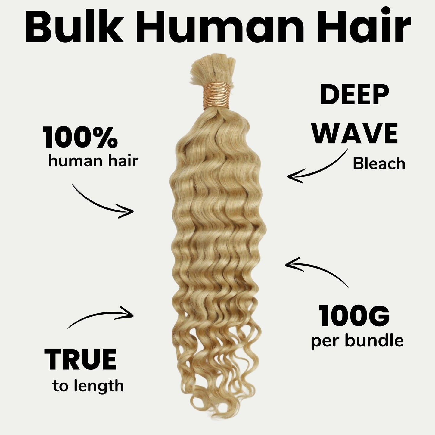 Blonde Deep Wave Bulk 100% Human Braiding Hair