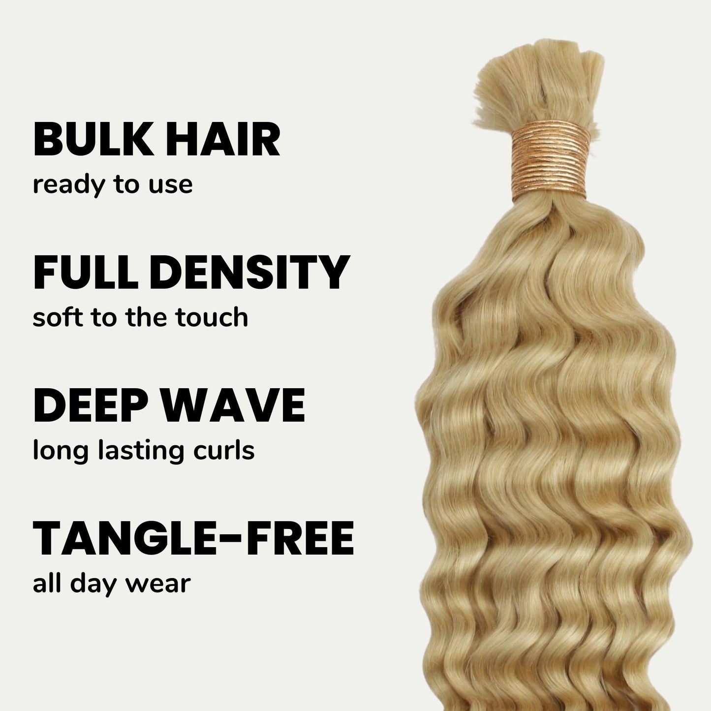 Blonde Deep Wave Bulk 100% Human Braiding Hair