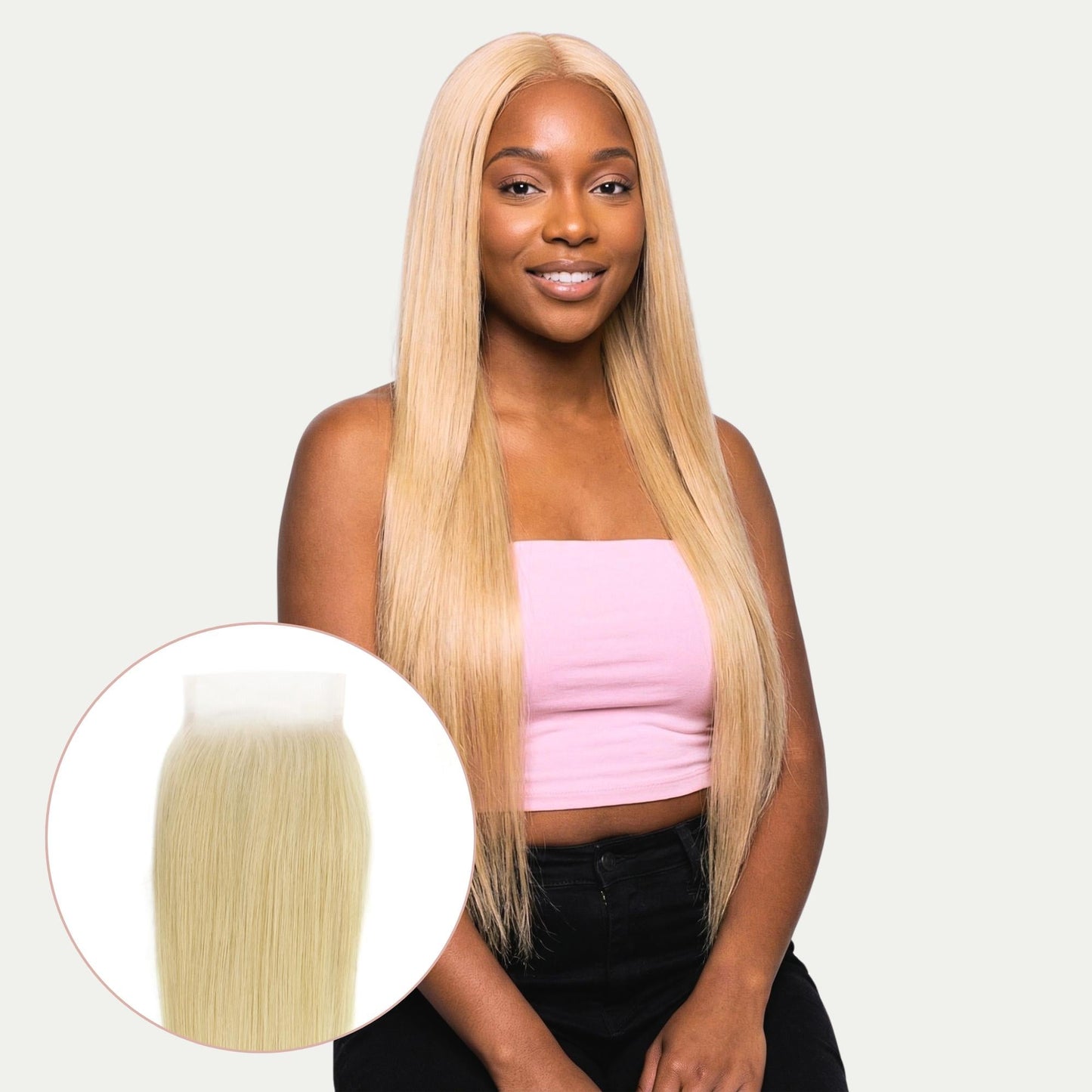 Blonde Straight 4x4 Transparent Lace Human Hair Closure